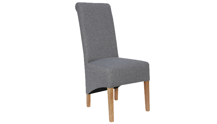 Dining Chair Scroll Wave Back - Light Grey